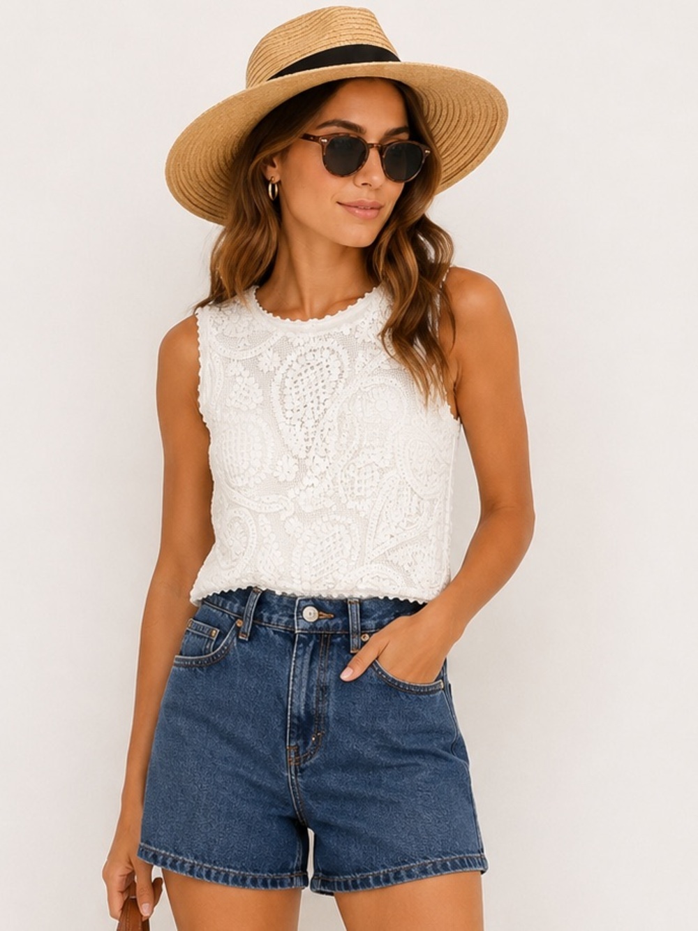 🤍 Cleobella NWT White Embroidered Cotton Lace Top Size S Boho Resort